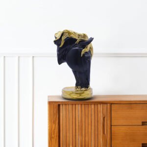 Elegant Black and Gold Horse Sculpture for Home Decor - Luxurious Art Piece
