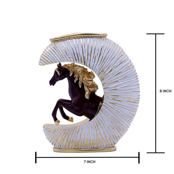 Gold-Accented Crescent Horse Vase - Modern Equestrian Decor - Image 2