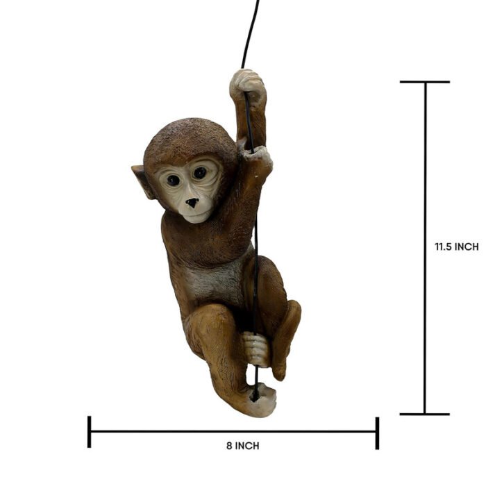 Whimsical Hanging Monkey Garden Sculpture - Resin Chimp Ornament for Indoor & Outdoor Decor - Image 2