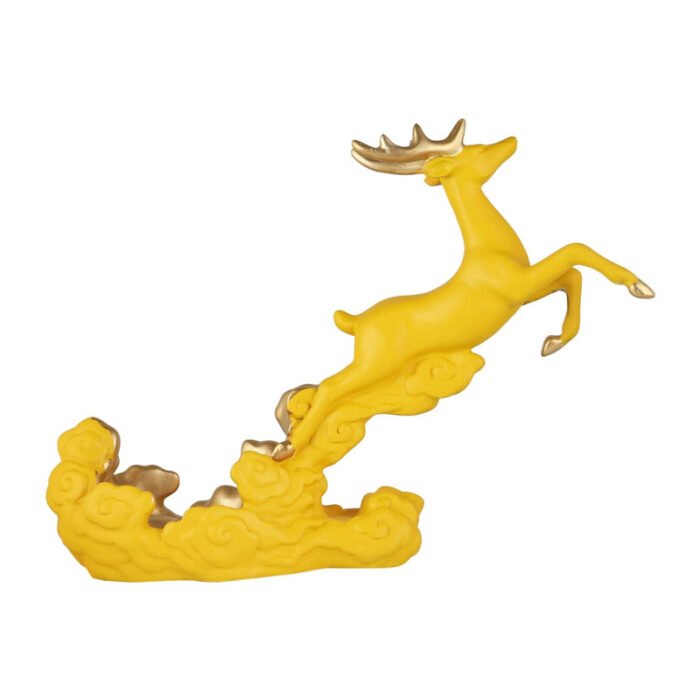 Modern Yellow Deer Wine Bottle Holder - Feng Shui Decor - Image 3