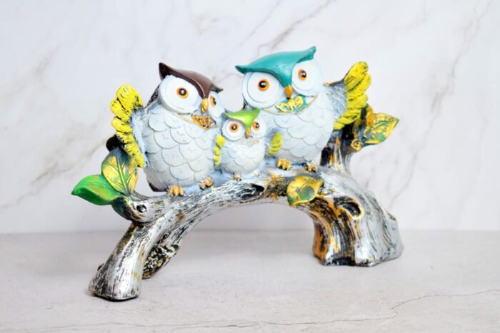 Handcrafted Owl Family Statue - Unique Home Decor Piece for Nature Lovers - Image 4