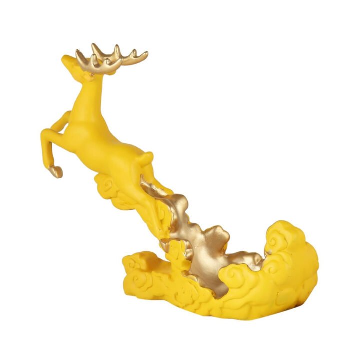 Modern Yellow Deer Wine Bottle Holder - Feng Shui Decor - Image 4