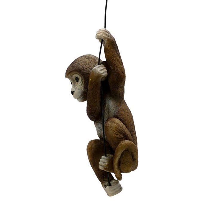 Whimsical Hanging Monkey Garden Sculpture - Resin Chimp Ornament for Indoor & Outdoor Decor - Image 5